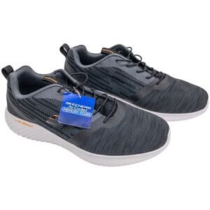 New Skechers Men Black Gray Lace Up Bounder Sneakers 11